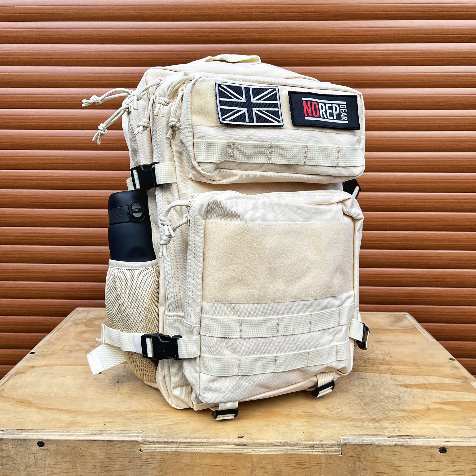NRG Cream backpack with velcro patches