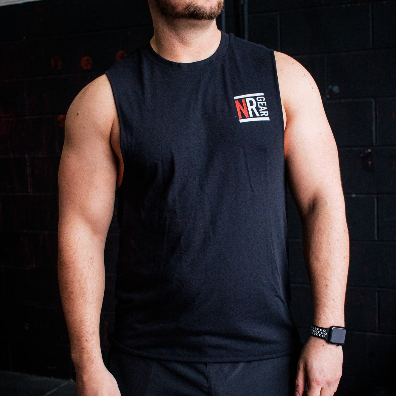 Black tank top, fitness vest