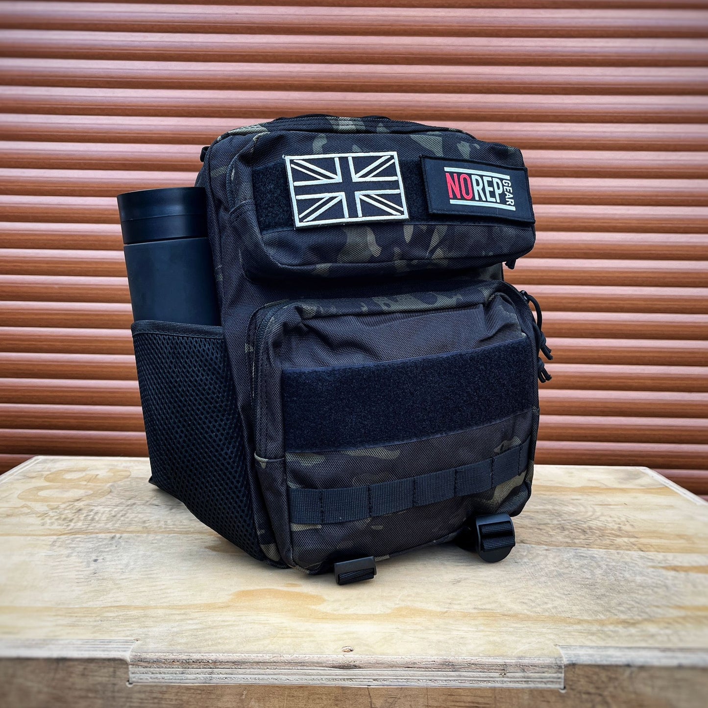 Black camo backpack