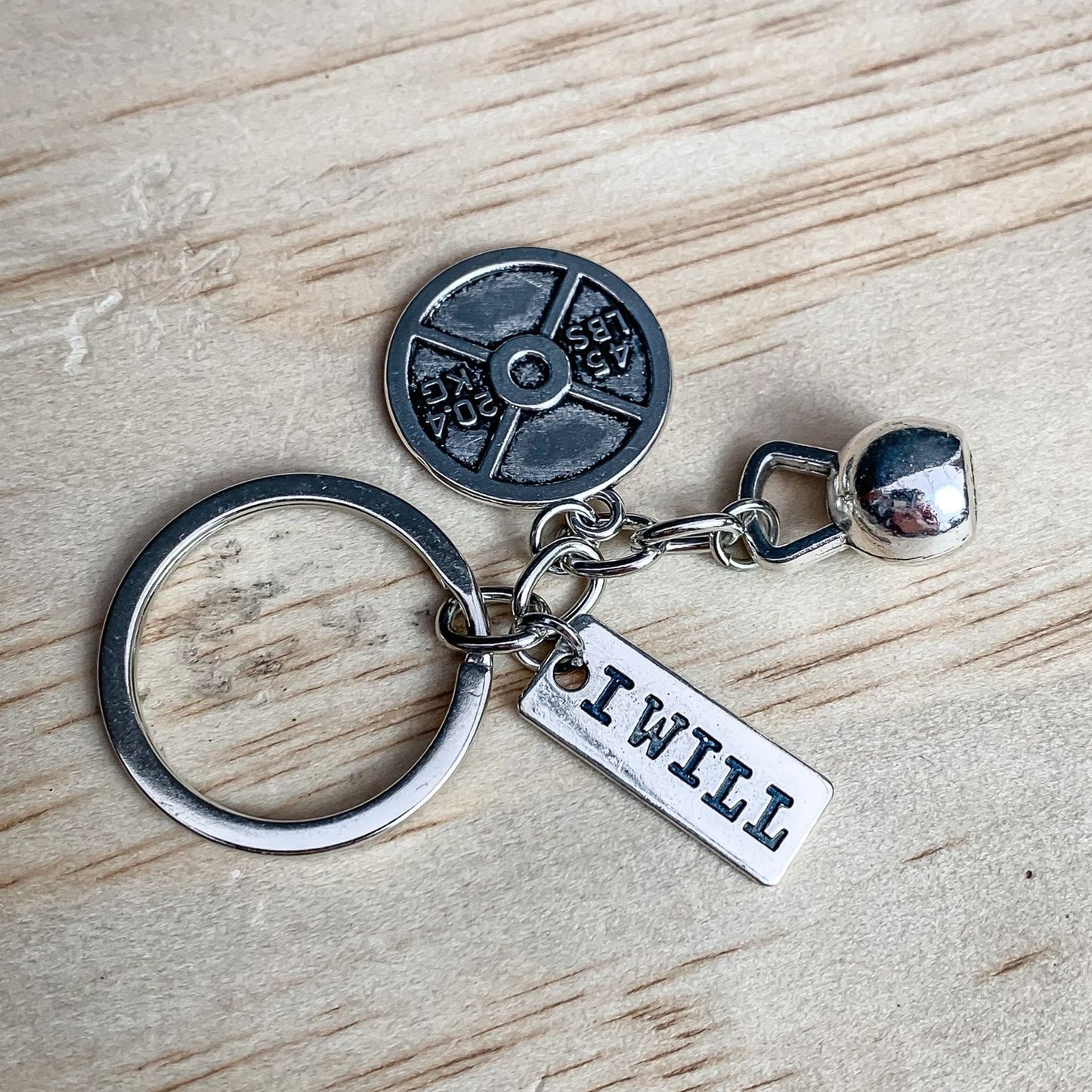 I Will motivation keyring, lifting keyring