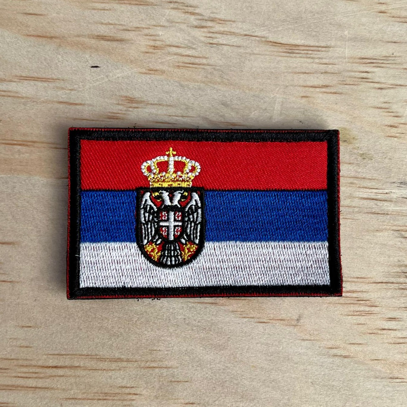 Serbian Flag Patch - Embroidered Iron-On Country Badge, New