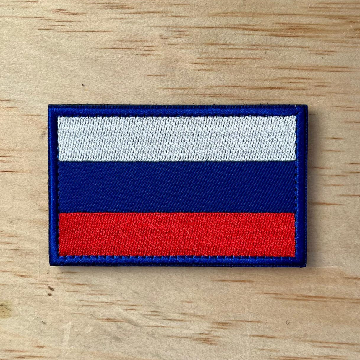 Russian Flag Badge Print Patch, Embroidered Style, Made In France