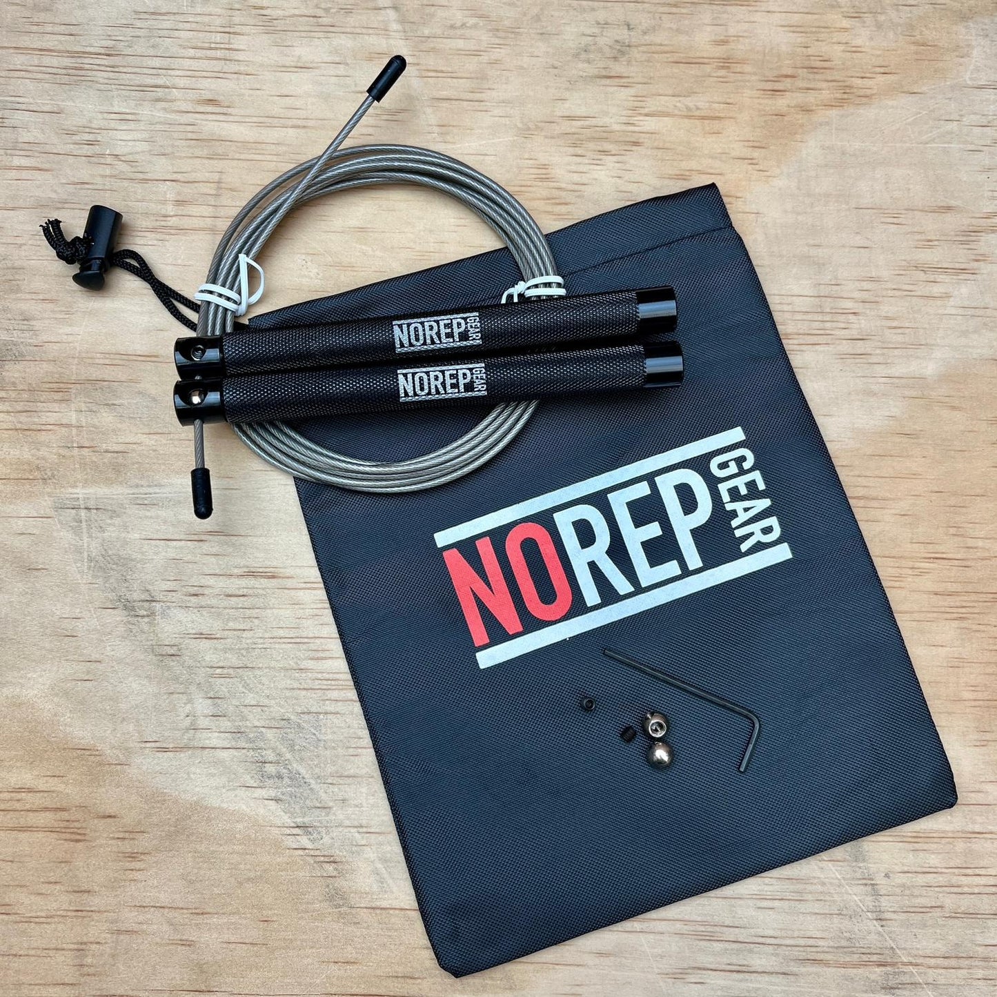 Grey skipping rope