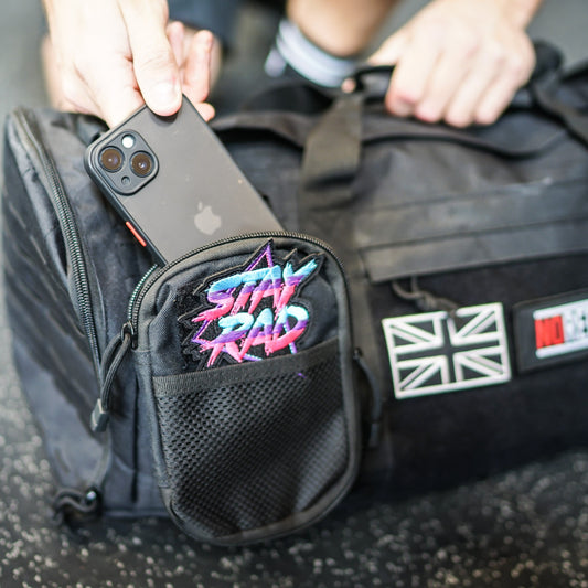 Valuables bag, attachable, phone holder