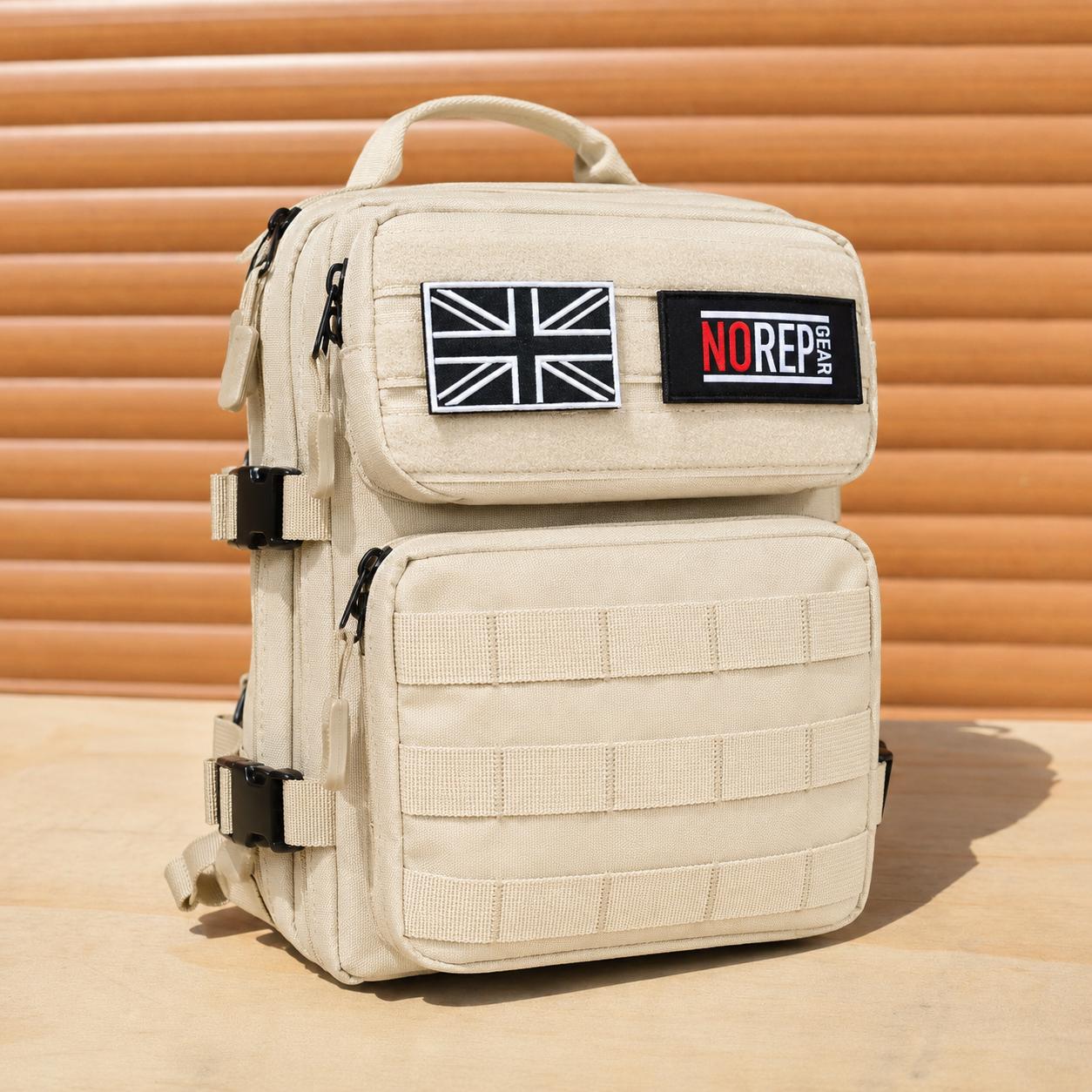 Beige tactical backpack 
