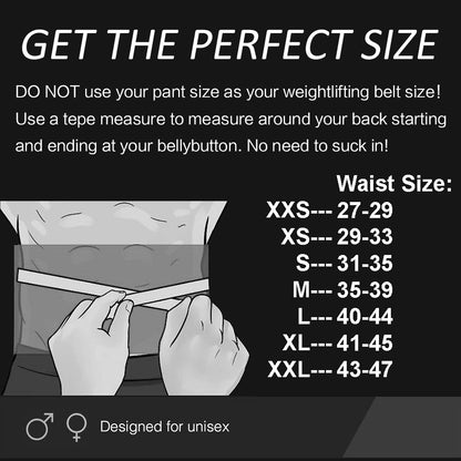 Size Guide, Lifting Belt 