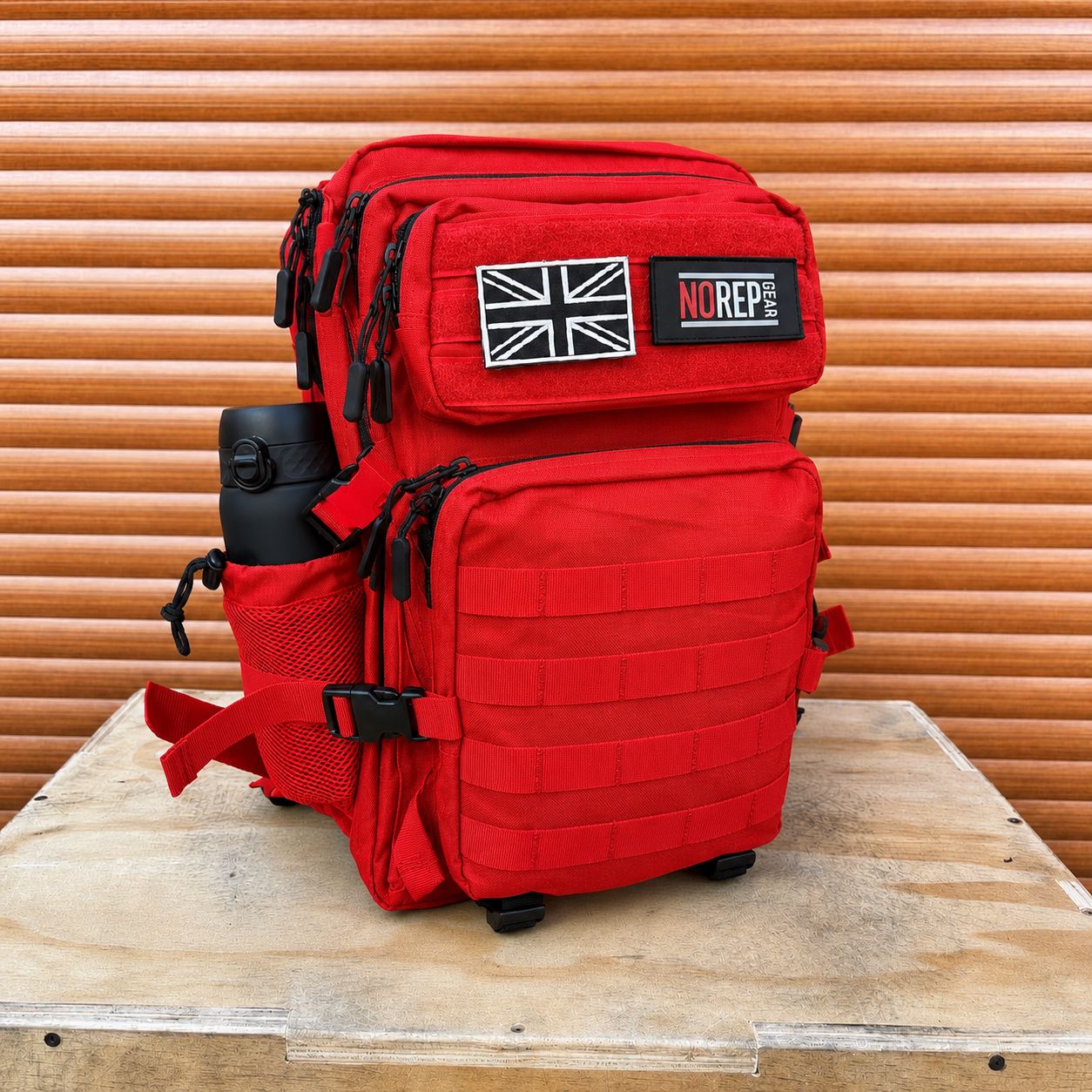 Red tactical backpack 