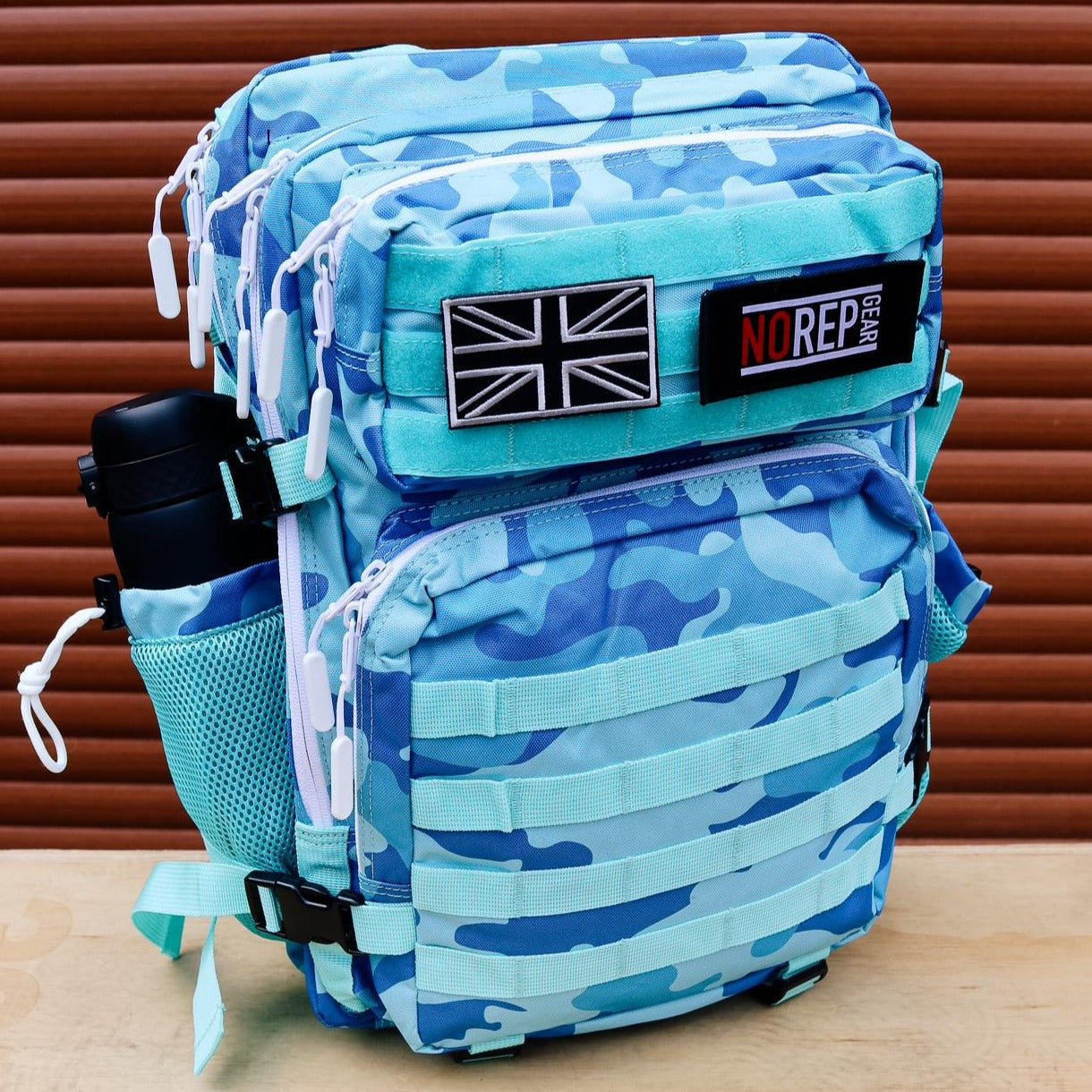 Light Blue Camo Fable 45L Backpack, Fitness Backpack