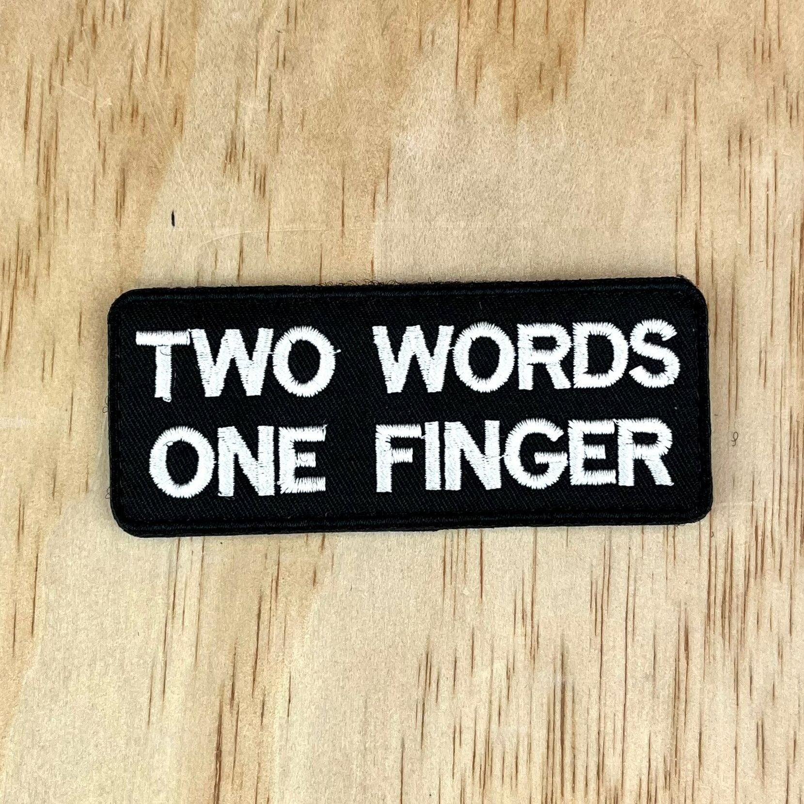 Two Words One Finger patch | NRG CrossFit Patch – NoRepGear