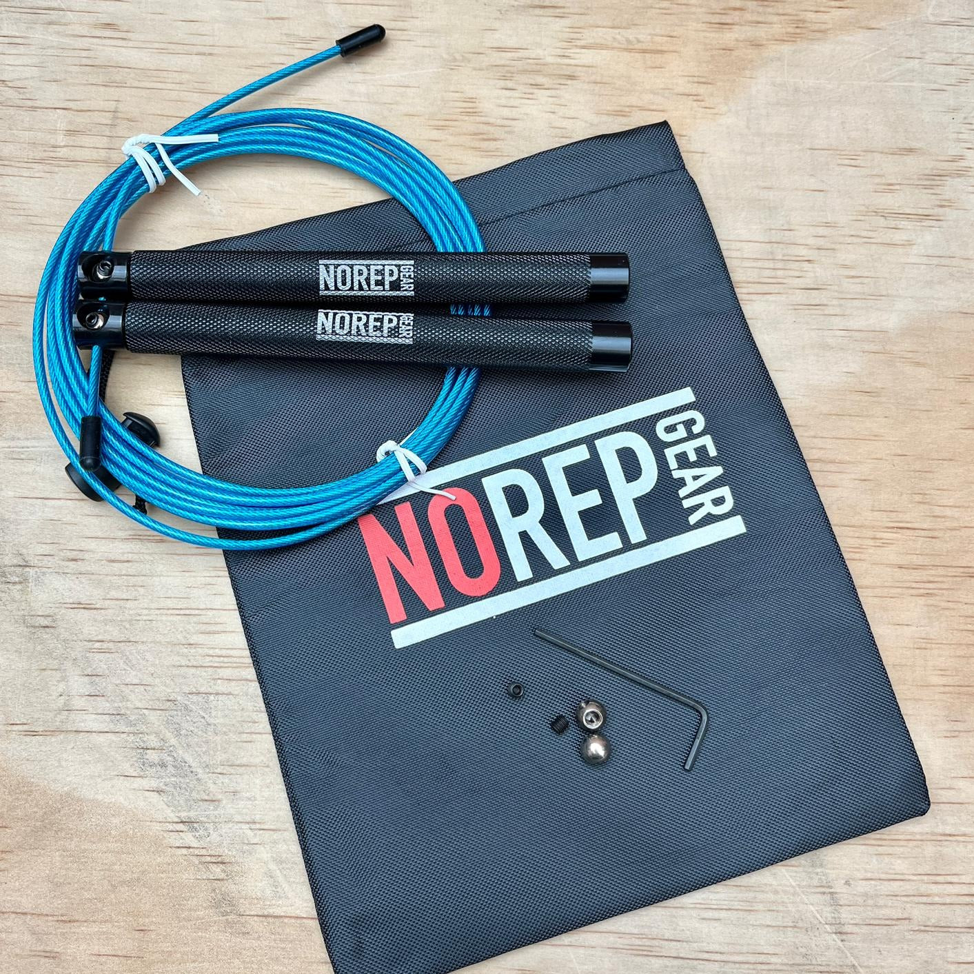 Turquoise skipping rope
